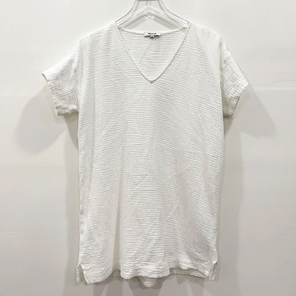 Madewell Cotton Gauze Cover-Up Tunic Dress MC129 Vacation Beach Summer Size XS